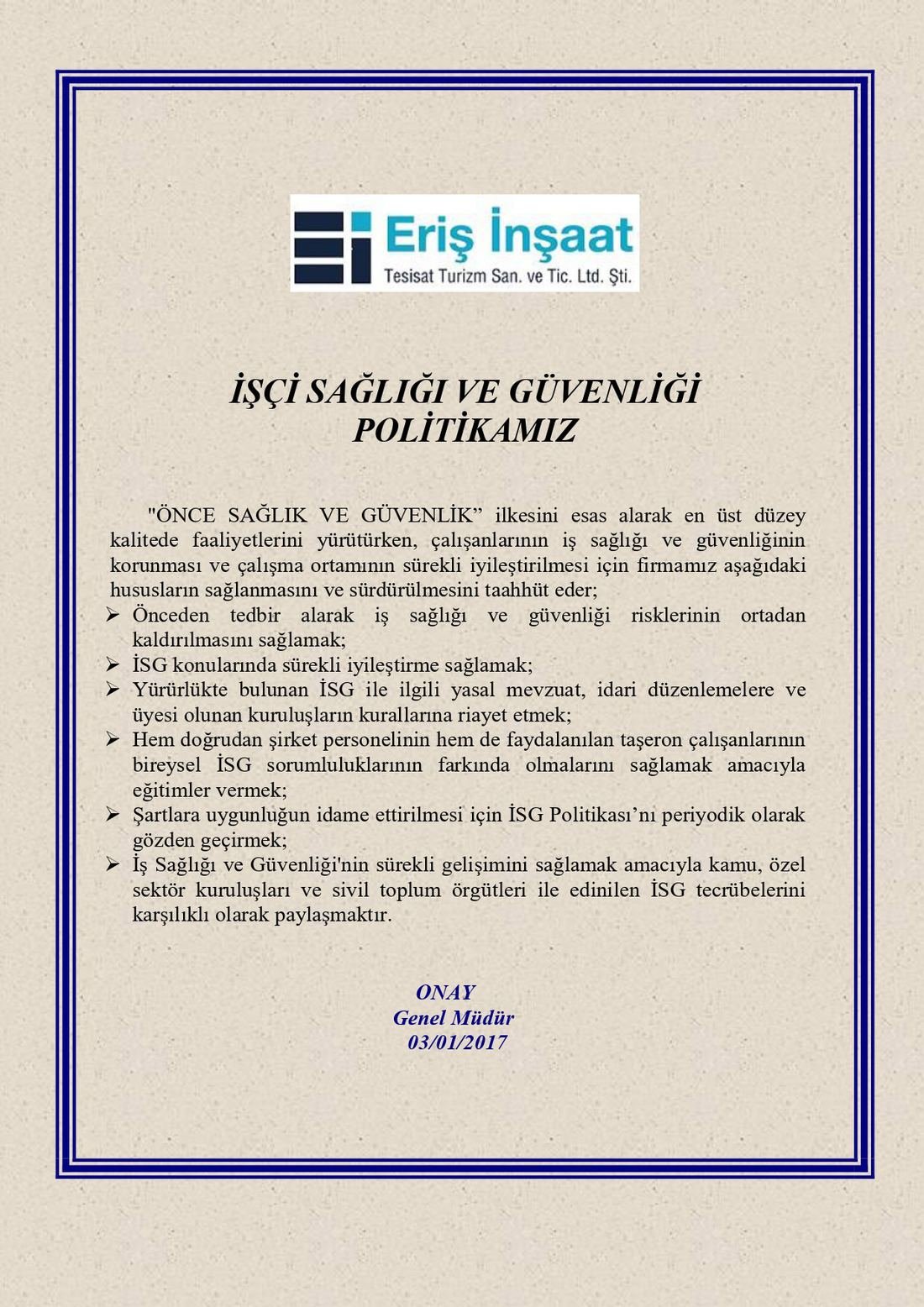 İSG Politikası (TR)