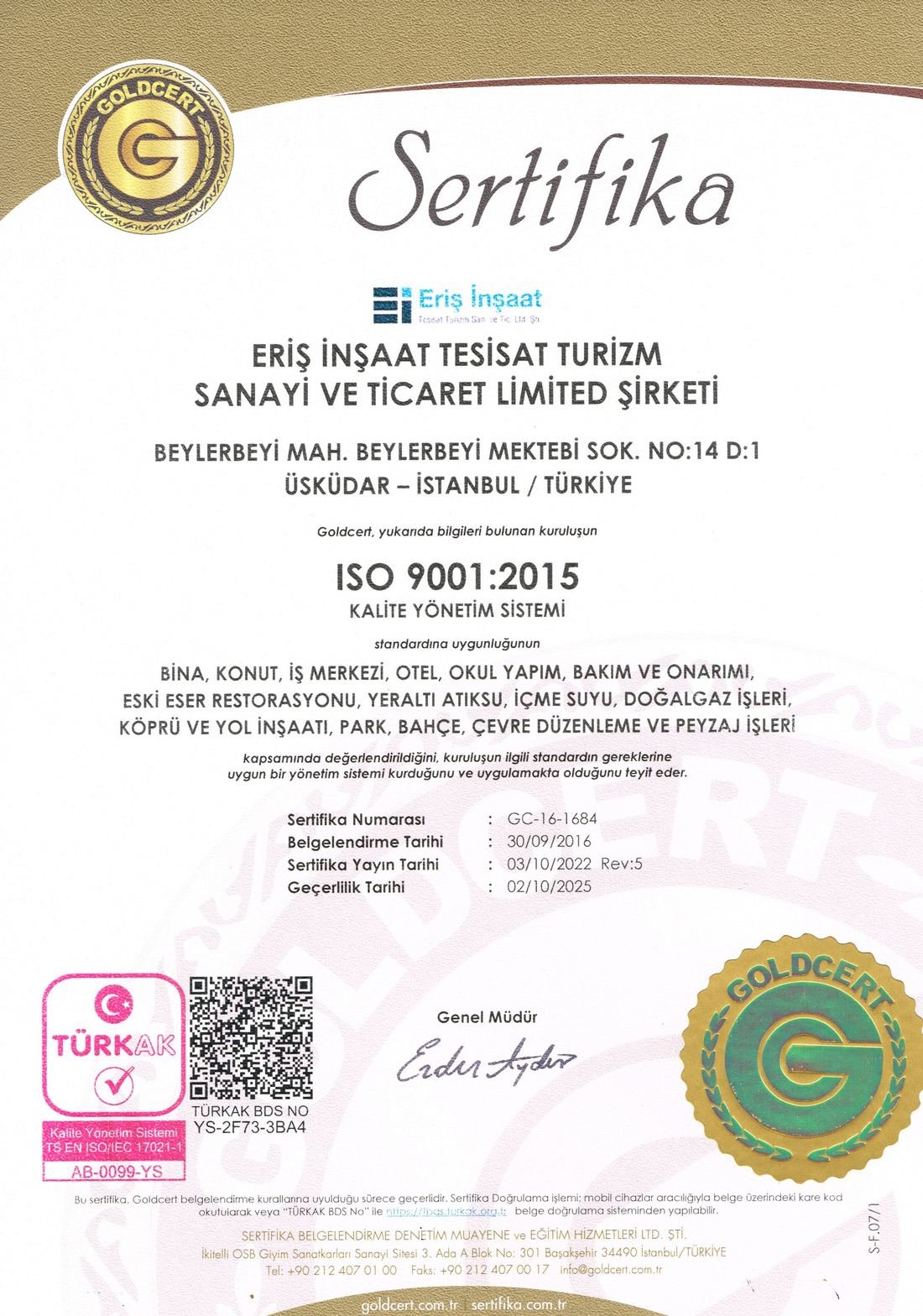 ISO 9001:2015 (TR)
